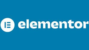 Elementor Logo weiß auf blau