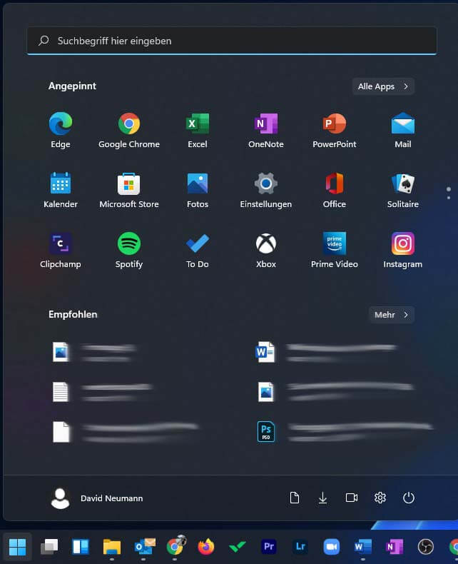 Windows 11 Startmenü